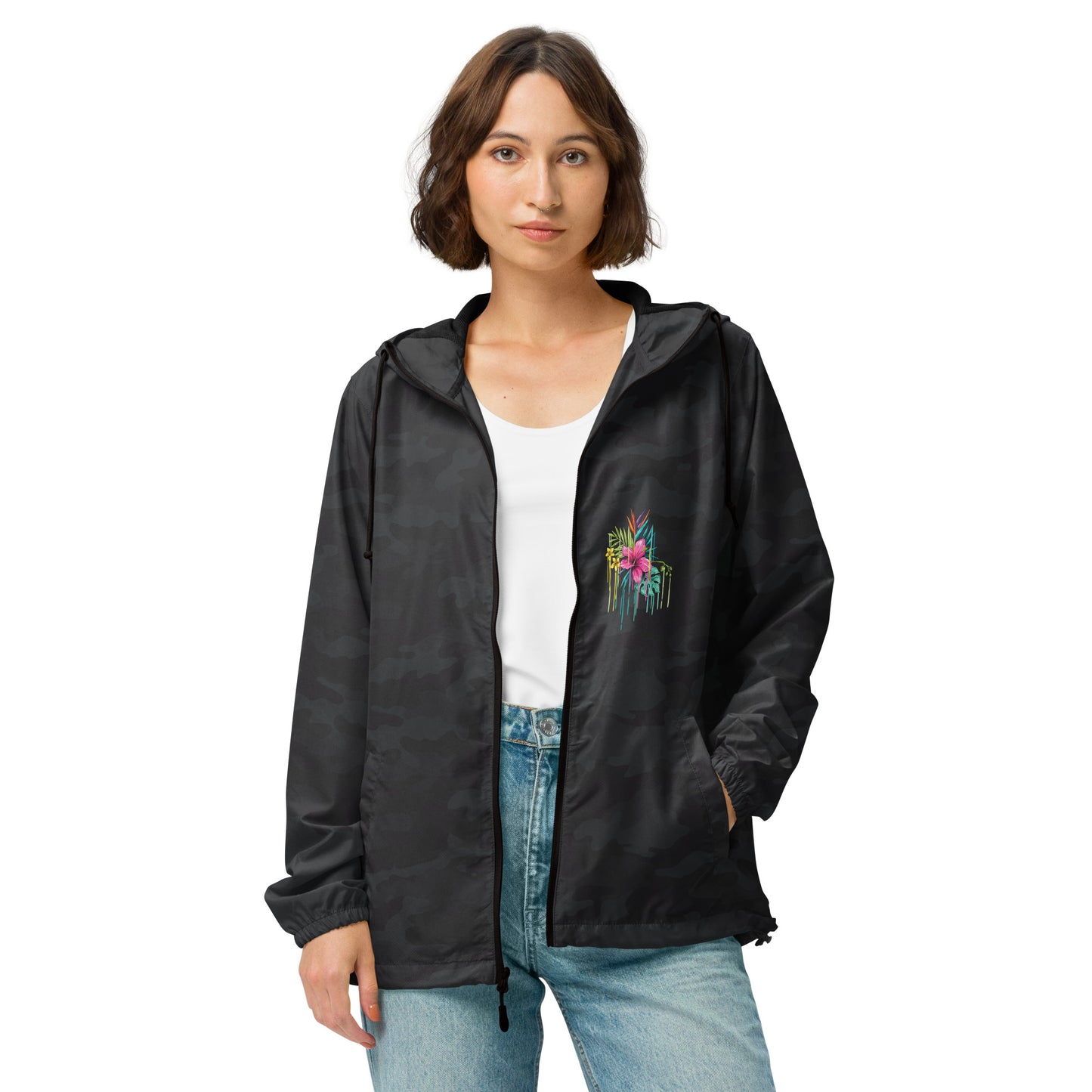 Unisex Flower Drip Windbreaker