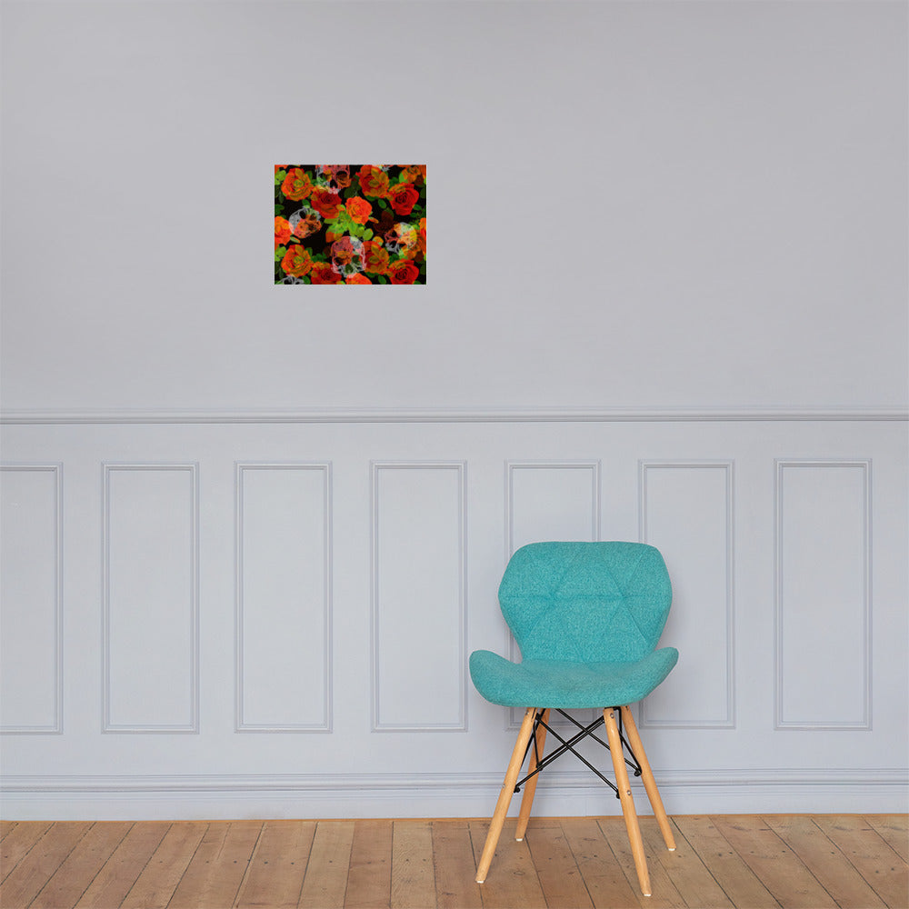 Flower Skeleton Poster