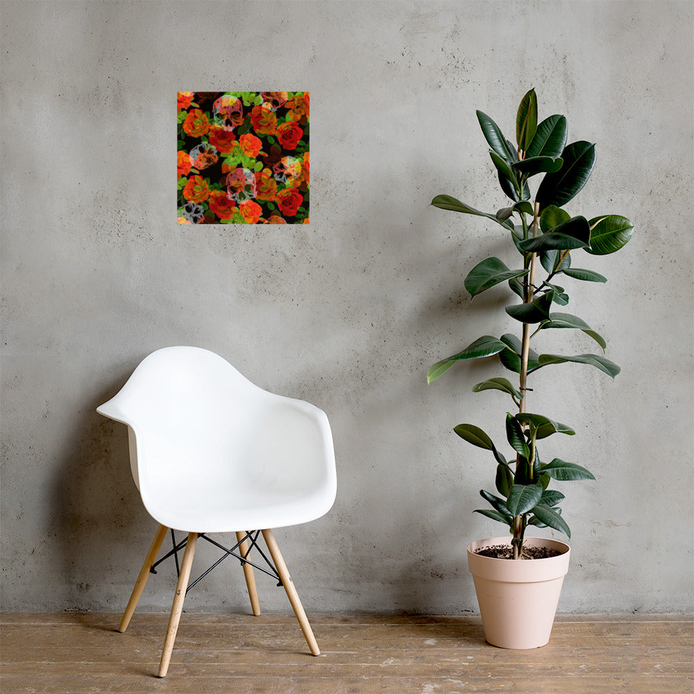 Flower Skeleton Poster