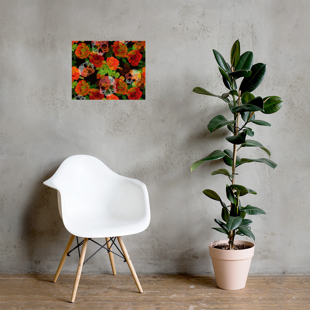 Flower Skeleton Poster