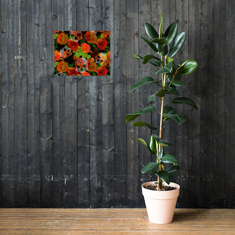 Flower Skeleton Poster