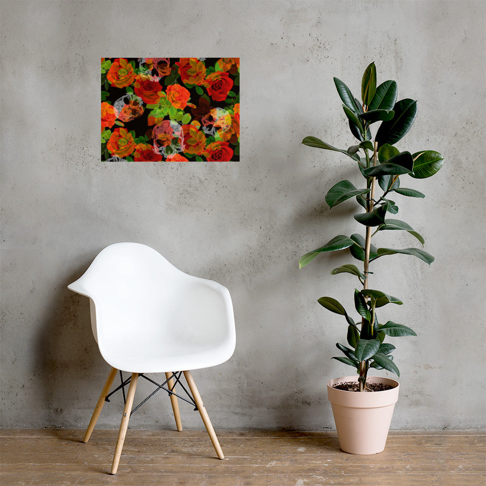 Flower Skeleton Poster