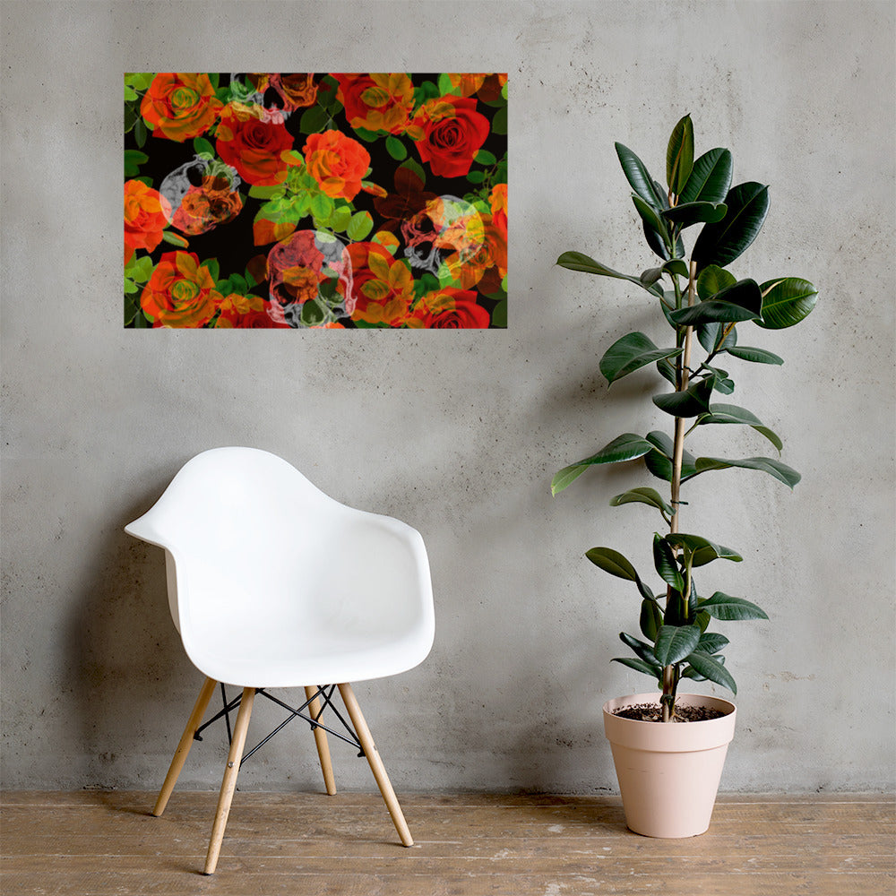 Flower Skeleton Poster