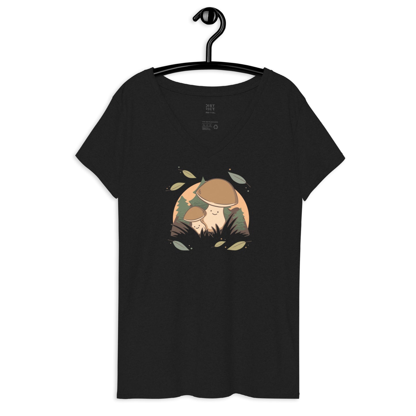 Mushroom Buddies Women’s Recycled V-Neck T-Shirt
