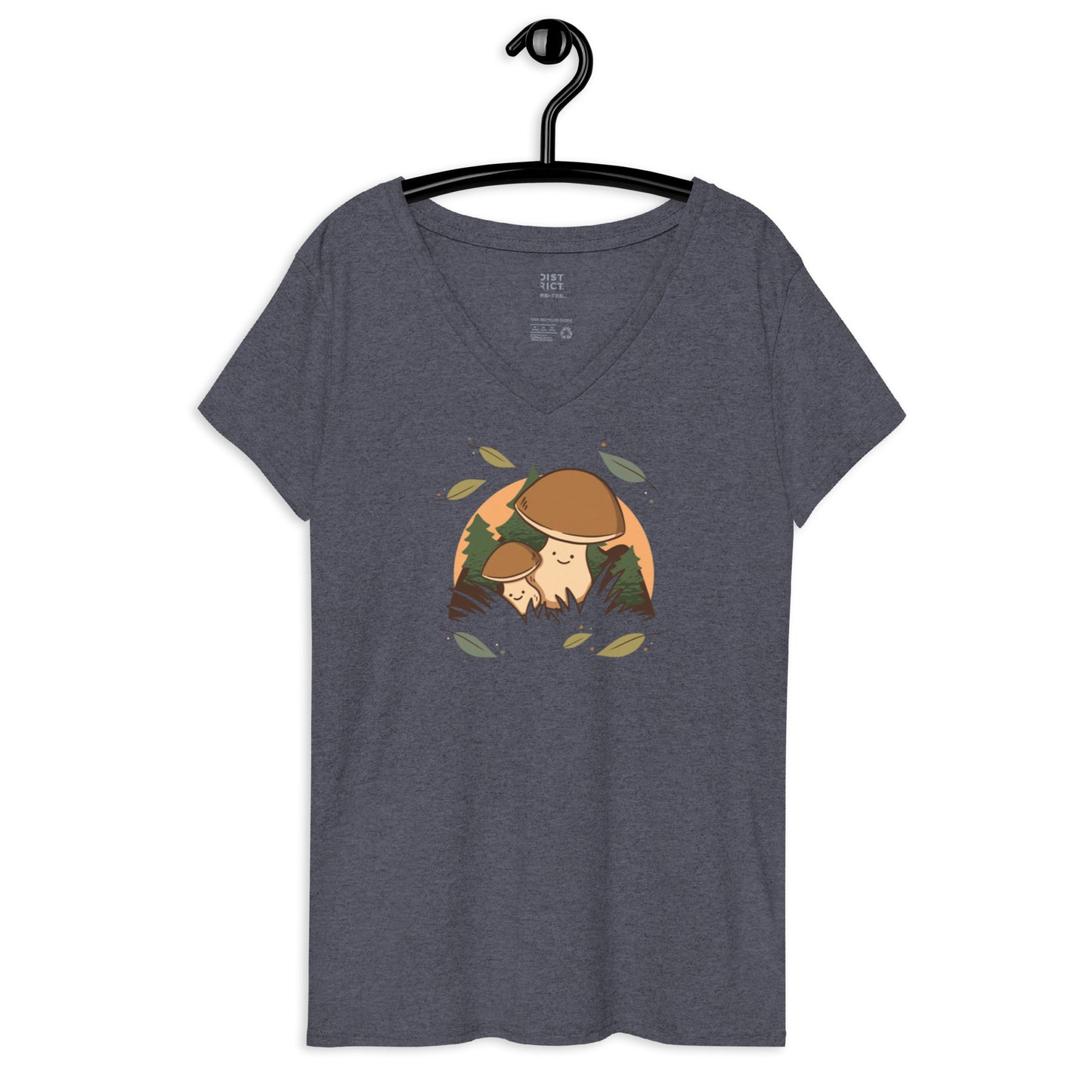Mushroom Buddies Women’s Recycled V-Neck T-Shirt