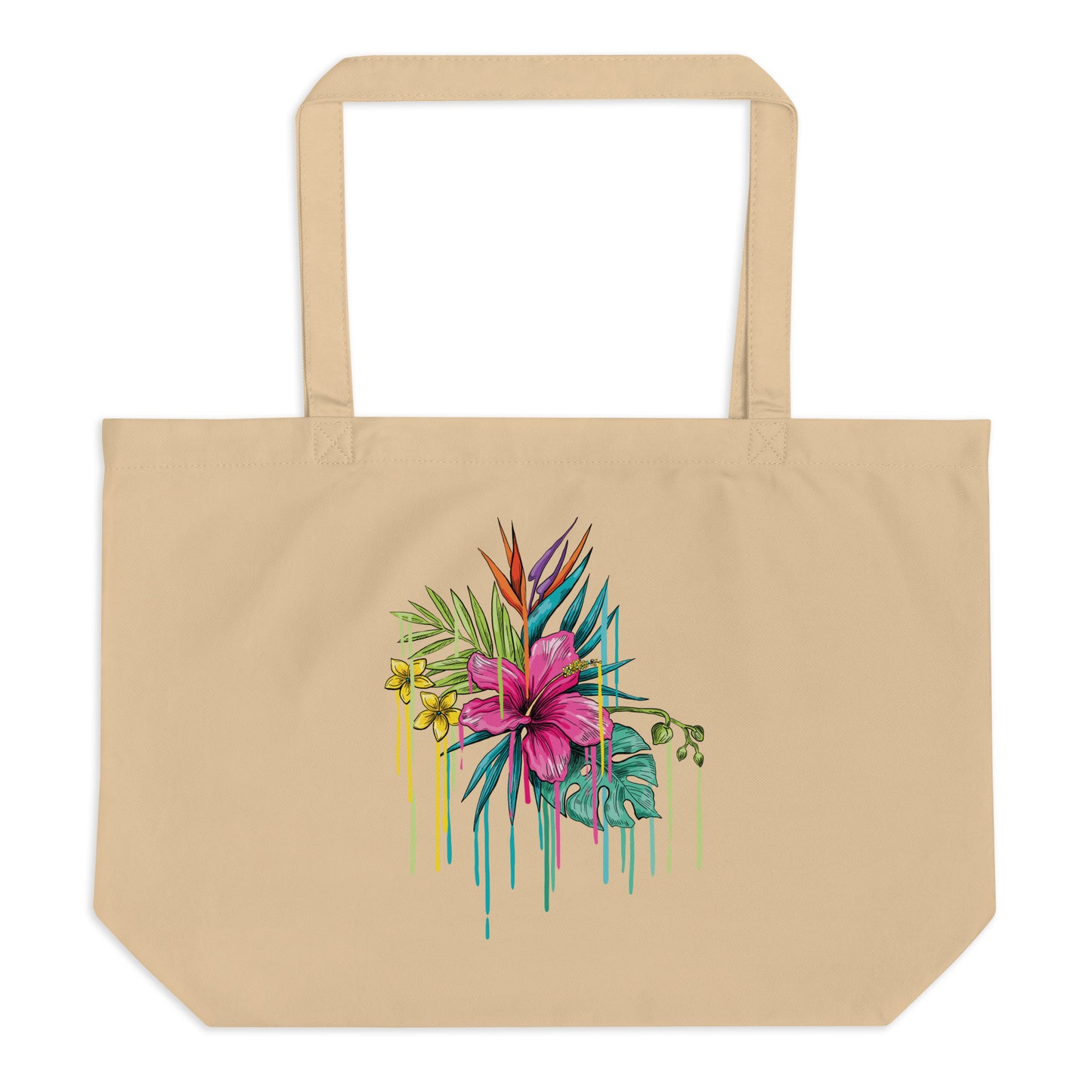 Flower Drip Organic Tote Bag